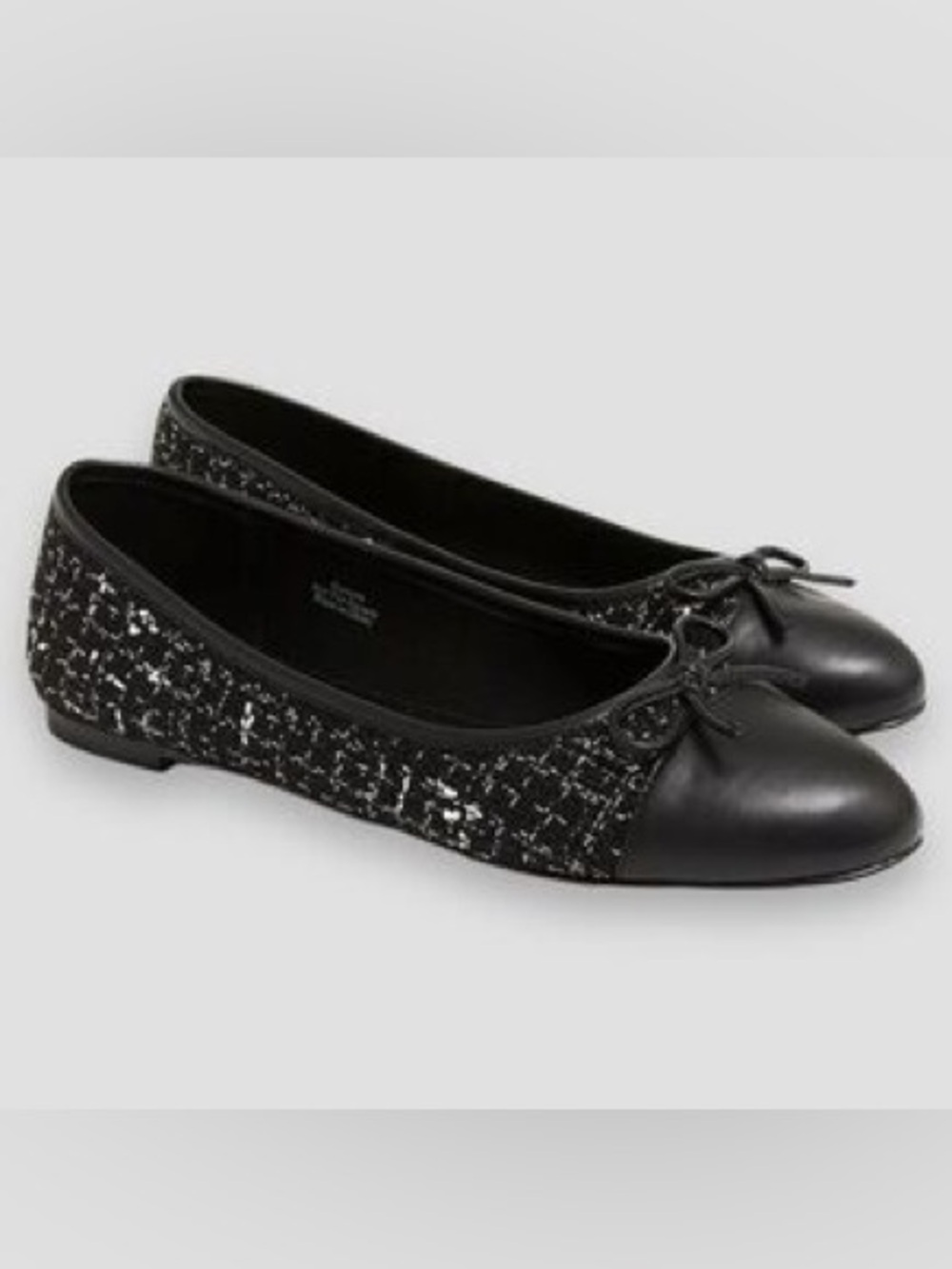 J. Crew Black Textured Ballerina Flats